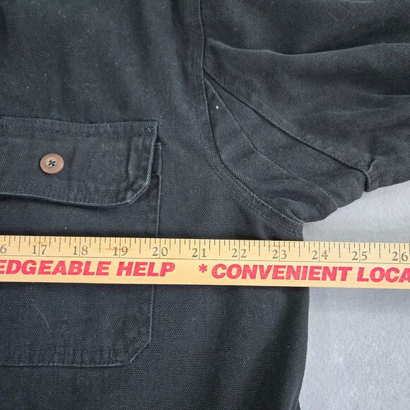 Marino Bay Men's Canvas Hooded Barn Chore Black & Gray Sweatshirt Lined Jacket - Picture 14 of 16